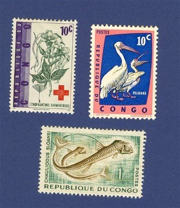 Congo 3 stamps