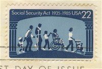 Social Security 50th Anniversary 22 cent Stamp FDI SC 2153 First Day Issue