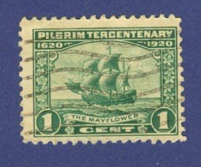 United States Pilgrim Tercentenary Issue 1920 1 cent Mayflower
