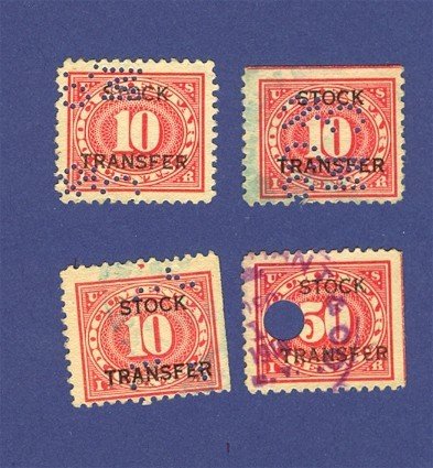 4 United States Stock Transfer Stamps