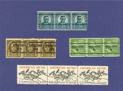 United States Stamps 4 Sets of Horizontal strip of 3 Packet No 34643