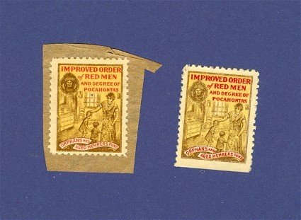 Improved Order of Red Men 2 Stamps