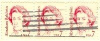 Abraham Baldwin 7 cent Stamp Strip 3 Great Americans Issue FDI SC 1850 First Day Issue
