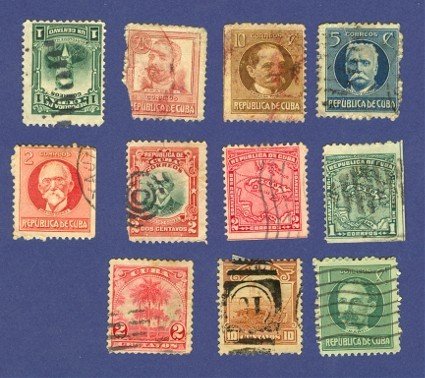 Cuba 7 Stamps 1905 to 1917 Packet No 3686
