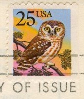 Owl Stamp 25 cent FDI SC 2285 First Day Issue Owl and Groesbeck Booklet Issue