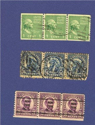 United States Stamps 3 Sets of Horizontal strip of 3 Packet No 33644
