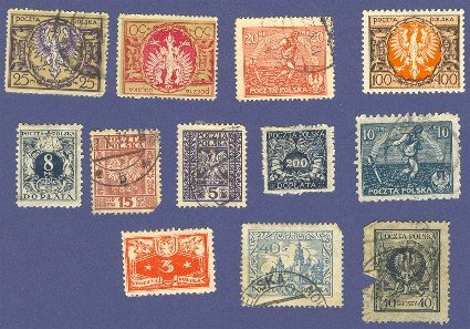 Poland 12 stamps from 1920 to 1925 Packet No 5557
