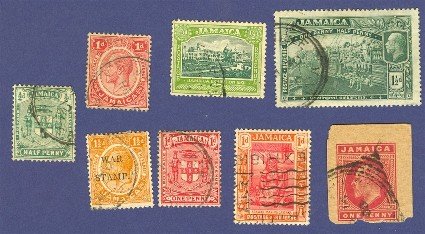Jamaica 8 stamps Packet No 2 1906 to 1922