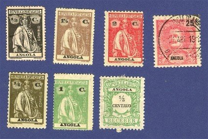 Angola 7 Stamps from 1902 to 1921 Packet No 2