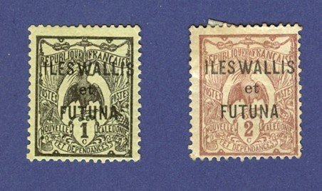 Wallis and Futuna Island 2 stamps 1920 to 1922