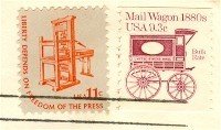 Mail Wagon Coil stamp 9.3 cent FDI SC 1903 First Day Issue Transportation Issue