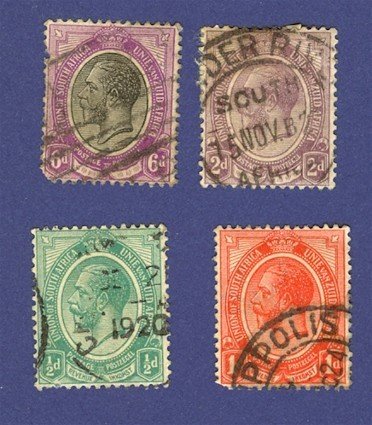 South Africa 4 Stamps from 1913 to 1922 Packet No 3