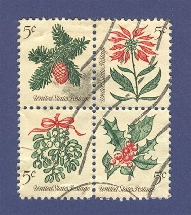 United States 1964 Christmas Issue Block of 4 stamps