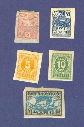 Estonia 5 stamps from 1919 to 1920 Packet No 1696
