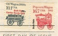 Popcorn Wagon Coil Stamp 16.7 cent FDI SC 2261 First Day Issue Transportation Issue