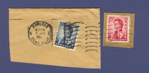 Hong Kong 2 stamps on envelope