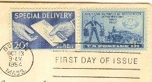 Special Delivery Stamp 20 cent FDI SC E20 First Day Issue 3cent American Automobile Assoc
