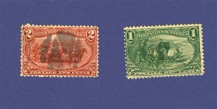 1898 Trans Mississippi Issue 2 stamps Marquette Farming