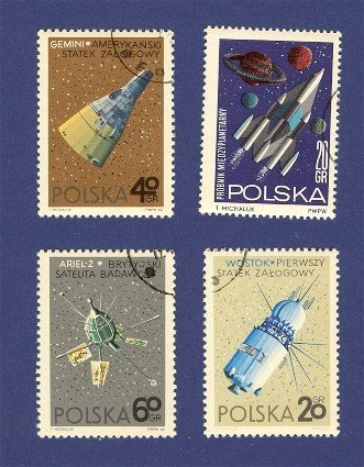 Poland 4 Space Stamps