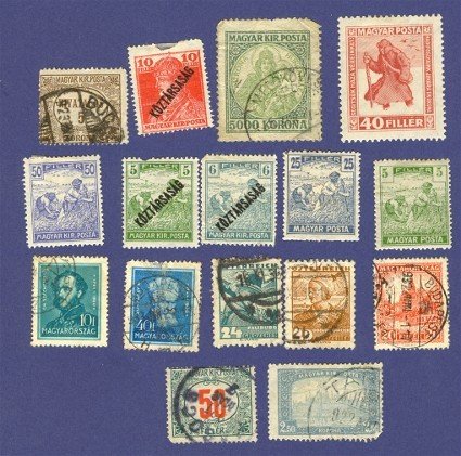 Hungary 16 stamps from 1918 to 1930 Packet No 7741