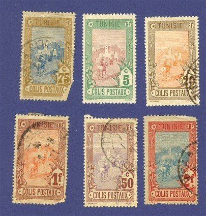 Tunisia Parcel Post 6 Stamps from 1906 Packet No 3