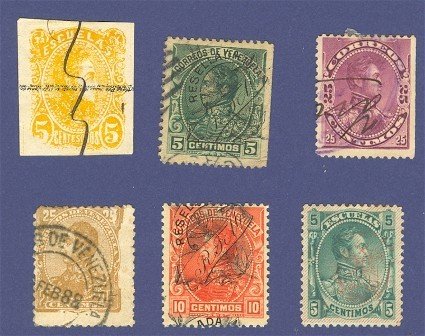 Venezuela 6 Stamps from 1879 to 1899 Packet No 1