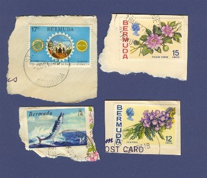 Bermuda Packet No 1400 with 4 stamps on paper