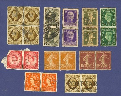 Pairs of Stamps Triplets of Stamps Variety Pack No 6 Switzerland Belgium France Others