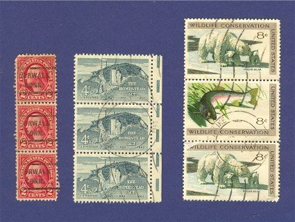 United States Stamps 3 Sets of Vertical strip Packet No 35642
