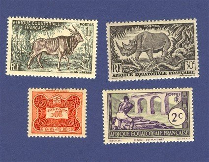 Equatorial France French Colony 4 Stamps