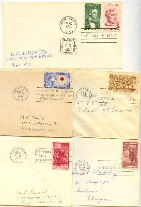 1950s 5 FDI Pa Academy Fine Arts International Red Cross Benjamin Franklin First Day Issue Packet