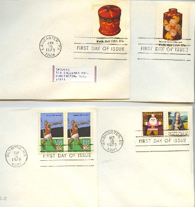 1979 4 FDI Christmas Olympics Folk Art First Day Issue Packet