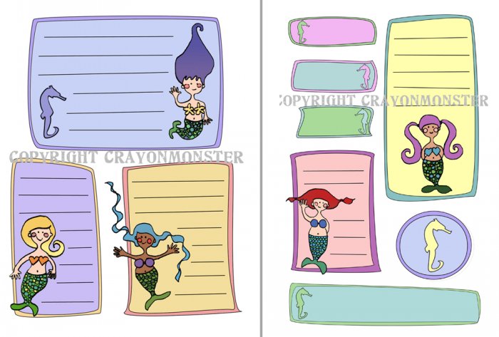 Mini Mermaid Journal Note Spots