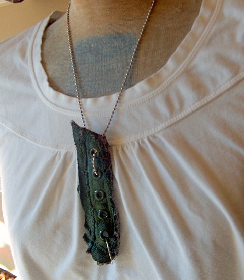 Forest Green Canvas - Industrial Necklace Jewelry