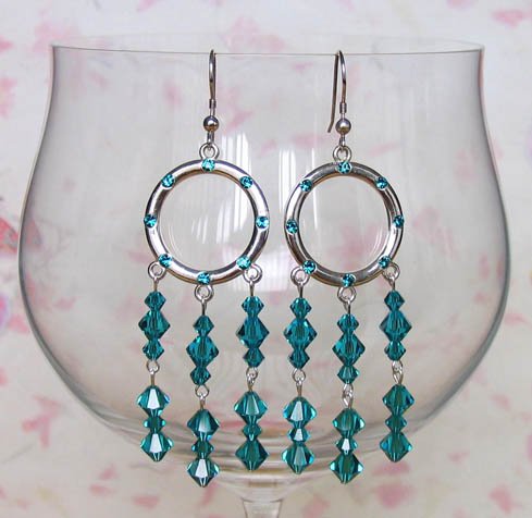 Crystal Hoops Blue Zircon
