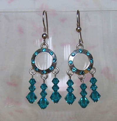 Ring of Crystals Blue Zircon
