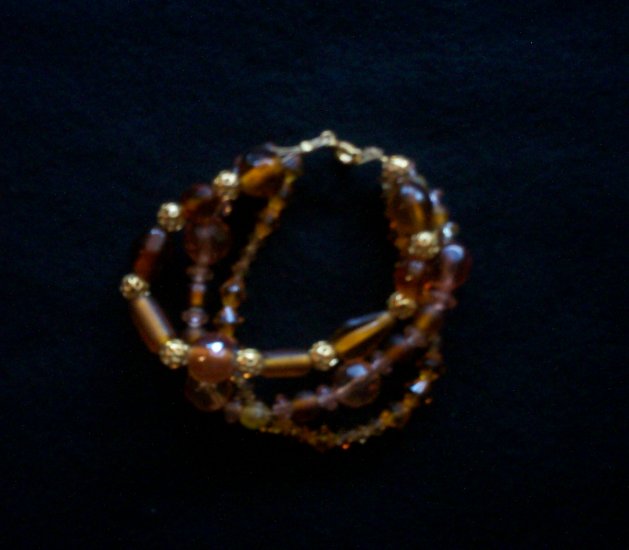 Triple String Golden Brown Bracelet