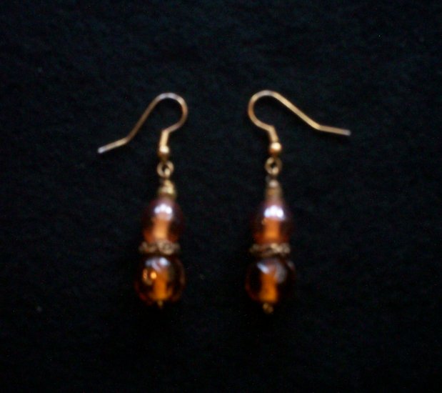 Clear Golden Brown Earrings