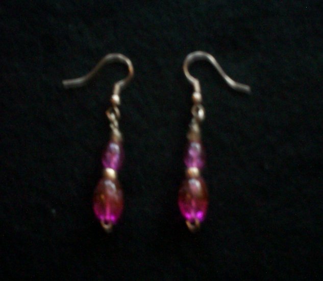 Purple Glass Earrings