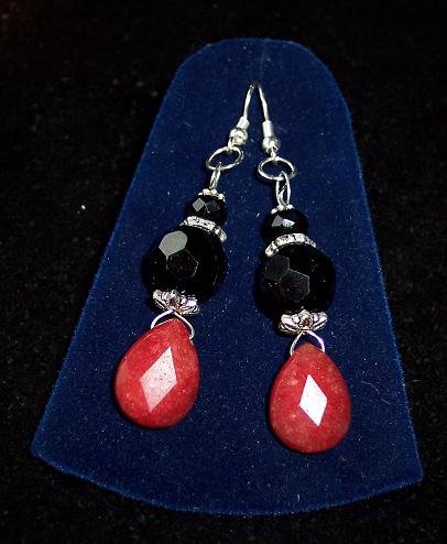 Ruby Quartz/Black Onyx/earrings.