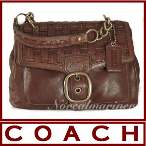 brown leather coach