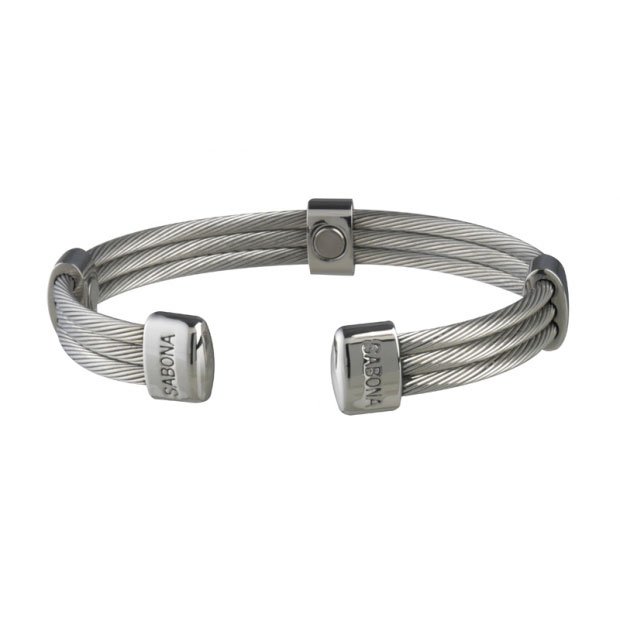 Sabona 366 Trio Cable Stainless Magnetic Bracelet - SIZE XTRA LARGE