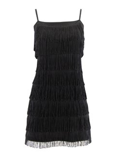Black tassle dress