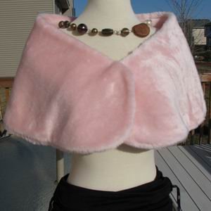 Pink Mega Faux Mink Fur Wrap