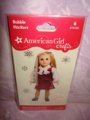 6 piece- American Girl Crafts "JULIE" doll 3D Bubble Stickers