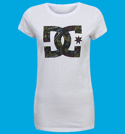 DC GRAFFITI Rock GUITAR White SKATEBOARD X Games SKATE TEE Large