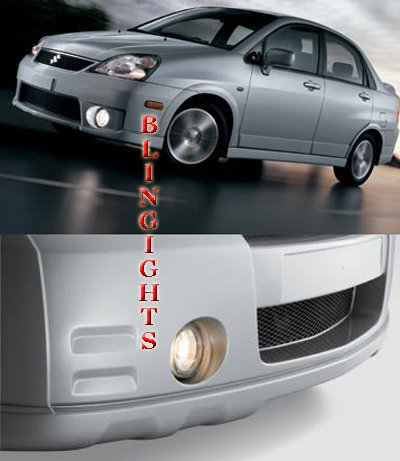2002 2003 2004 Suzuki Aerio Halo Fog Lamp Driving Light Kit Angel Eyes