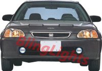 1996 1997 1998 1999 2000 Honda Civic Coupe Sedan Hatch Xenon Fog Lamps Driving Lights Foglamps Kit