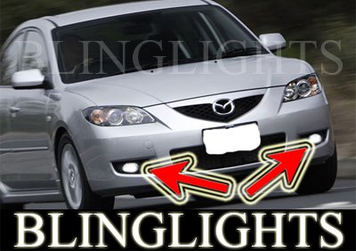 2008 2009 Mazda3 Mazda 3 Maxx Sport BK 2 Xenon Fog Lamps Driving Lights Foglamps Foglights Kit
