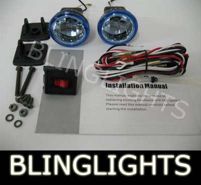 CHROME BLING BLINGLIGHTS BLUE XENON LENS ROUND AUXILIARY FOG LIGHTING LIGHTS LAMPS LIGHT LAMP KIT